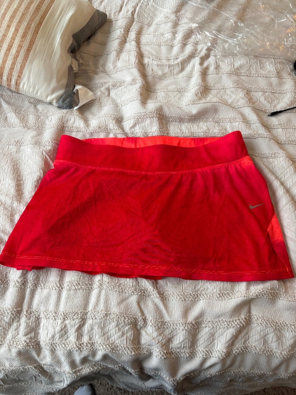 Nike Drifit Red Orange Ombre Mini Skirt Skort Athletic Tennis Pickleball Skirt L